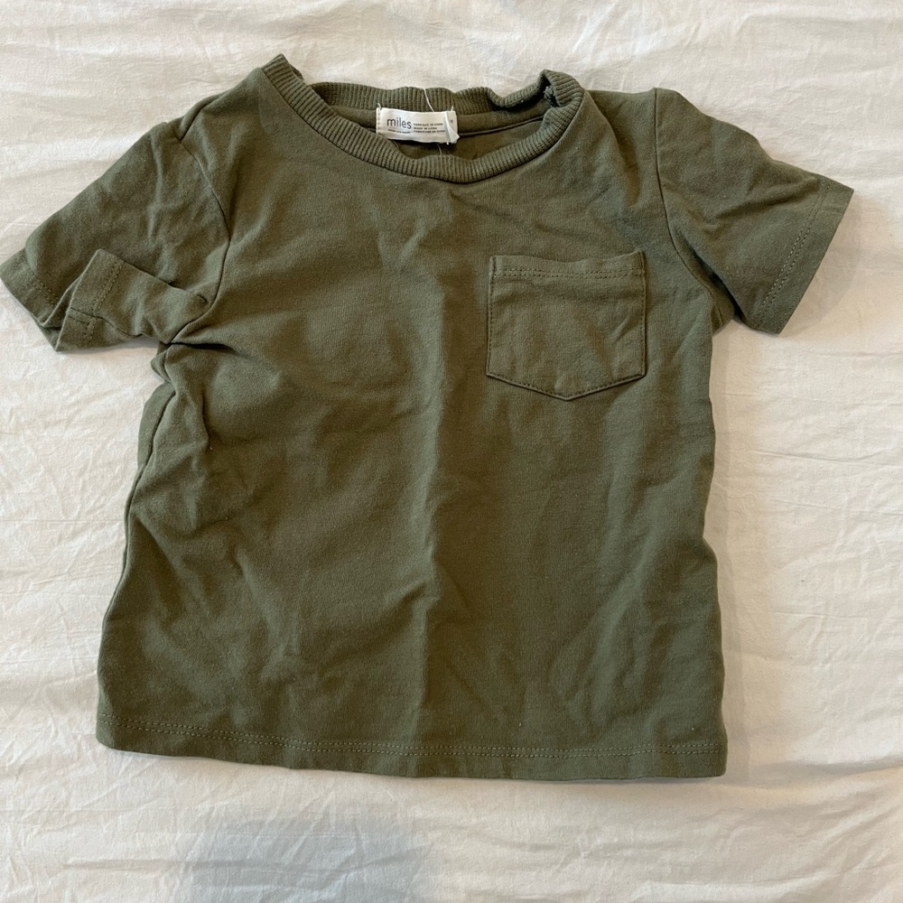 Olive Green Kids Pocket Tee
